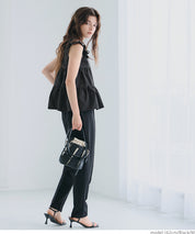 日系甜美荷葉邊翻領A字無袖襯衫