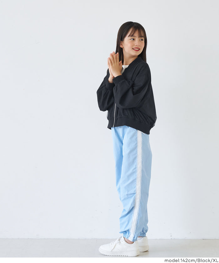 童裝薄紗透膚圓領外套