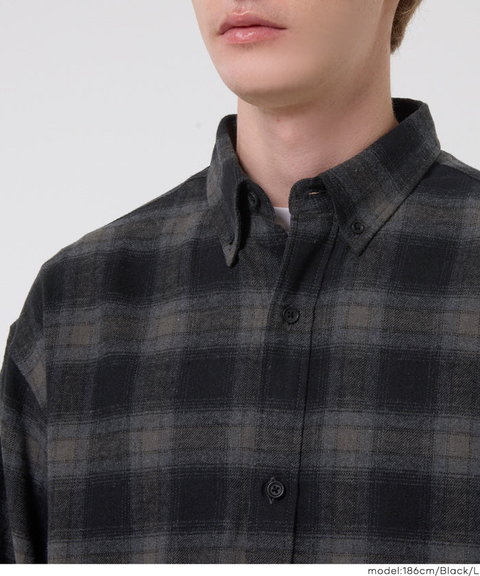 男裝沉穩格紋長袖襯衫