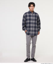 男裝沉穩格紋長袖襯衫