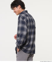 男裝沉穩格紋長袖襯衫