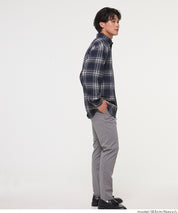 男裝沉穩格紋長袖襯衫