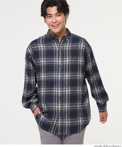 男裝沉穩格紋長袖襯衫