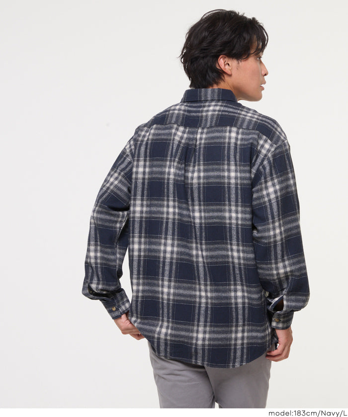 男裝沉穩格紋長袖襯衫