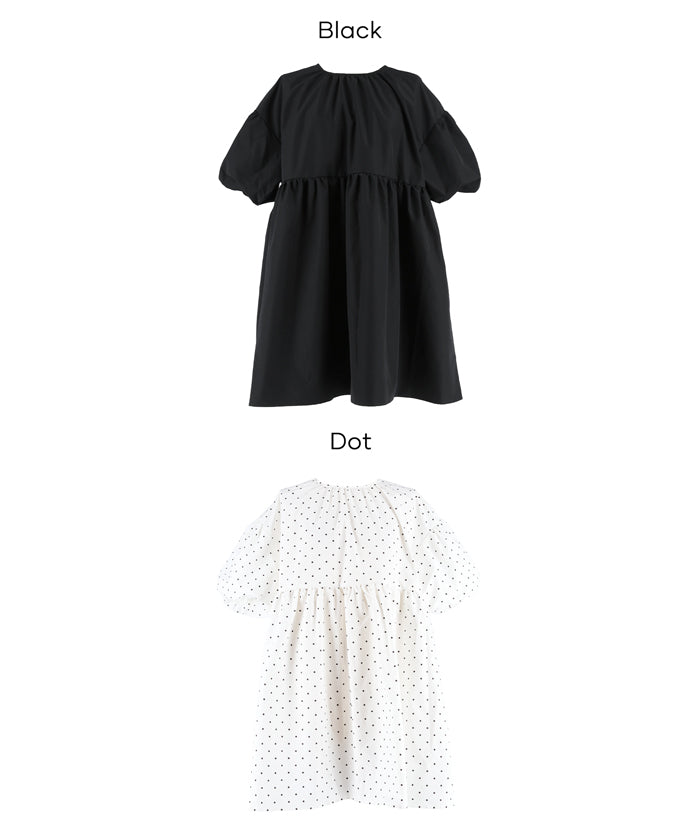 日系後蝴蝶結澎感迷你連衣裙