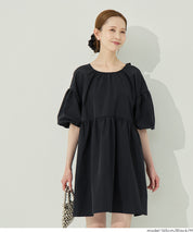 日系後蝴蝶結澎感迷你連衣裙