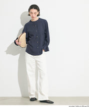 【可配套】單寧質感日系圓領金扣襯衫