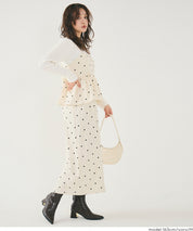 水玉點點細肩帶層次連衣裙