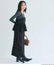 水玉點點細肩帶層次連衣裙