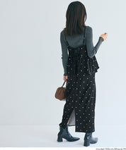 水玉點點細肩帶層次連衣裙