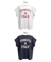 日系簡約LOGO法式袖短袖T恤 (Roll-up logo print big T-shirt)