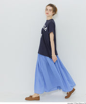 日系簡約LOGO法式袖短袖T恤 (Roll-up logo print big T-shirt)