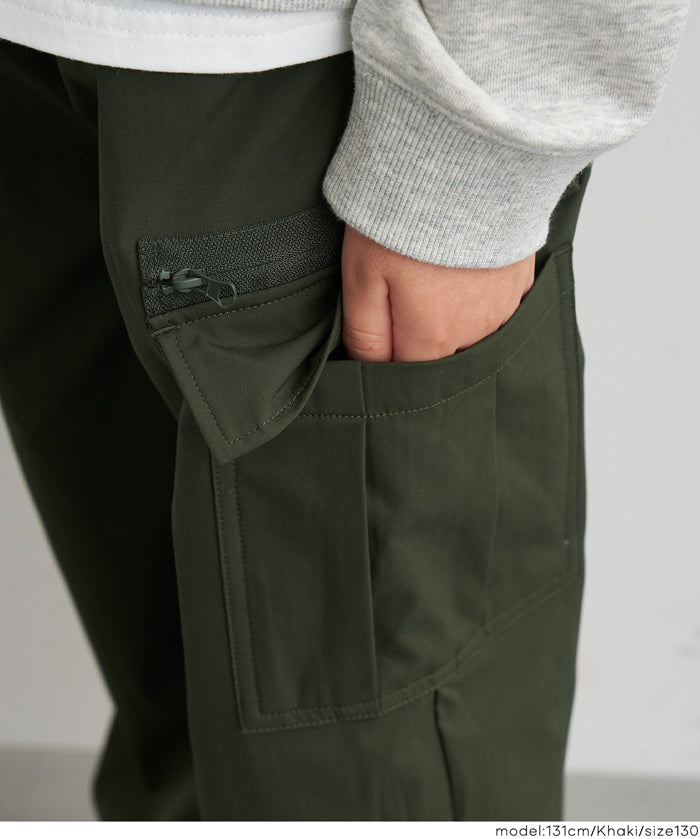 【保暖內刷毛】童裝秋冬款拉鍊工裝褲