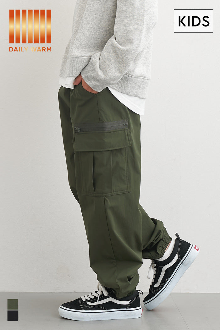 【保暖內刷毛】童裝秋冬款拉鍊工裝褲