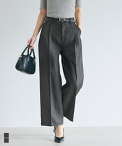 丹寧質感彈性闊腿褲