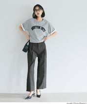 丹寧質感彈性闊腿褲