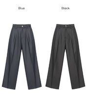 丹寧質感彈性闊腿褲