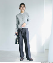 丹寧質感彈性闊腿褲