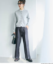 丹寧質感彈性闊腿褲