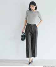丹寧質感彈性闊腿褲