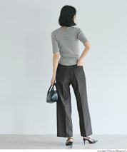 丹寧質感彈性闊腿褲