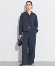 【可配套】單寧質感高腰西裝褲