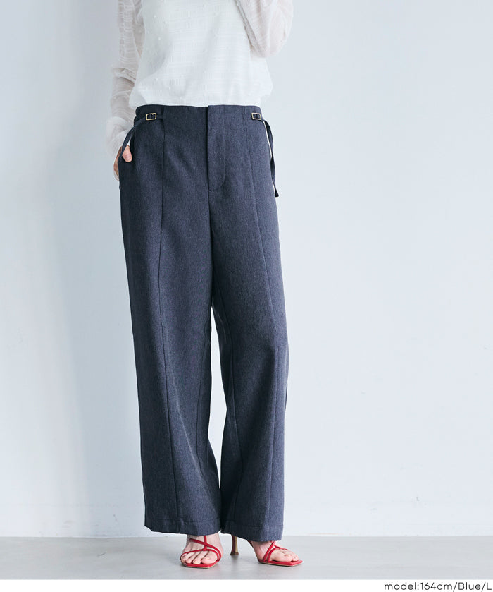 【可配套】單寧質感高腰西裝褲