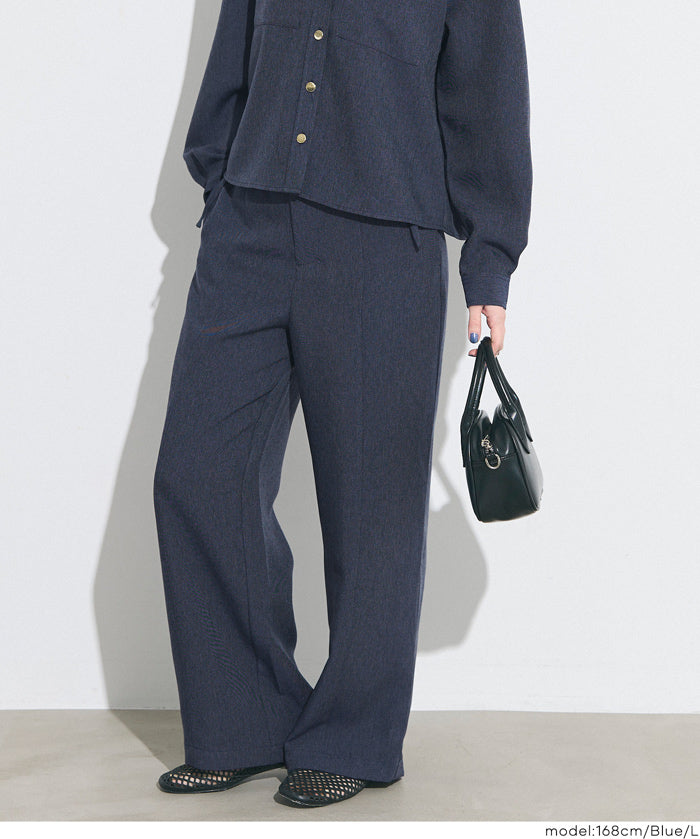 【可配套】單寧質感高腰西裝褲