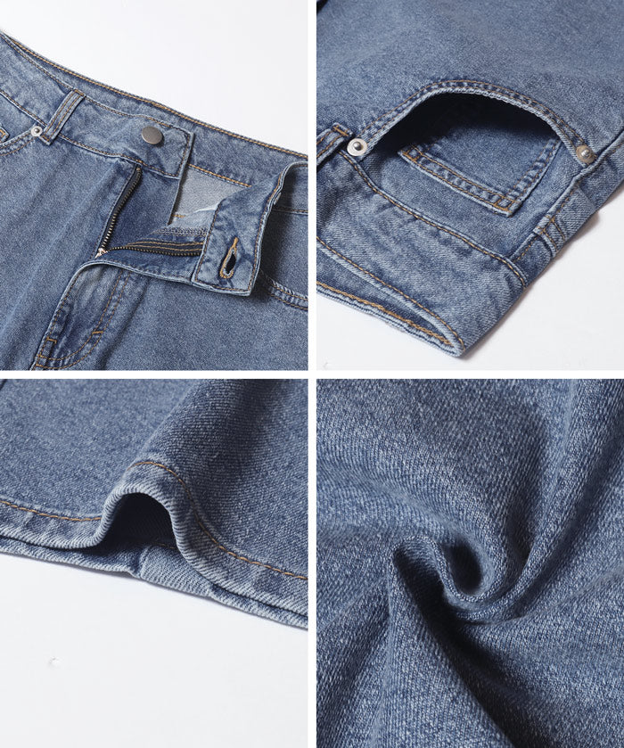 極輕無重力 水洗廓形彎刀牛仔褲 (Summer denim)