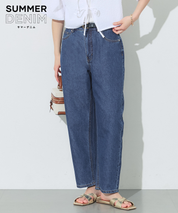 極輕無重力 水洗廓形彎刀牛仔褲 (Summer denim)