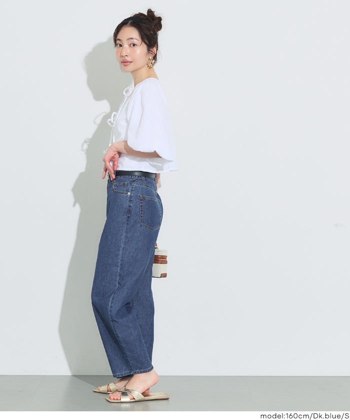 極輕無重力 水洗廓形彎刀牛仔褲 (Summer denim)