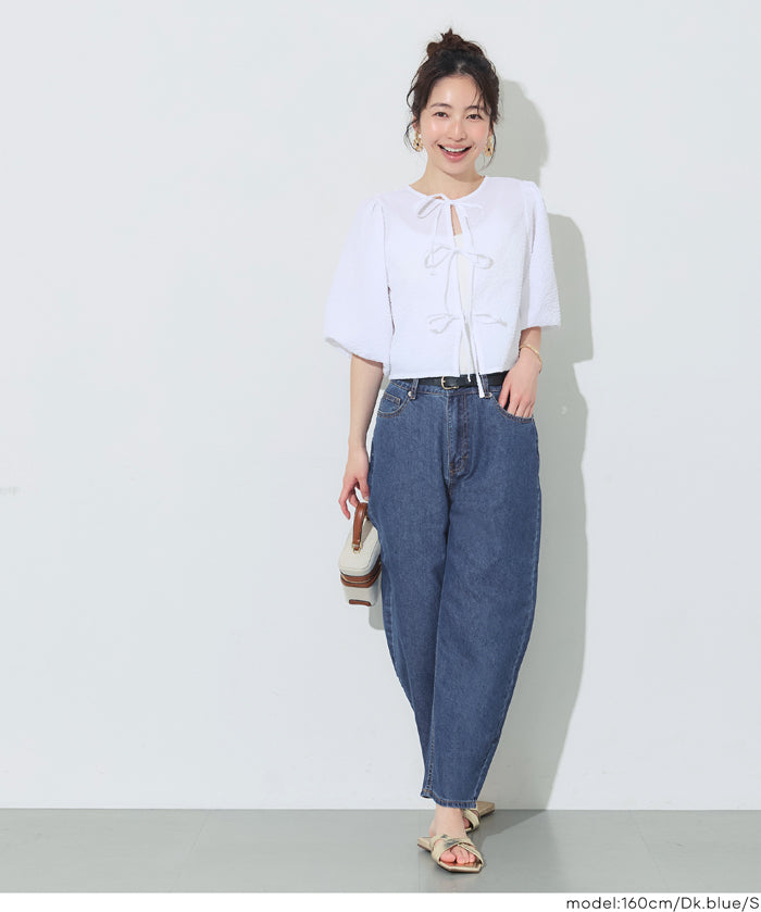 極輕無重力 水洗廓形彎刀牛仔褲 (Summer denim)