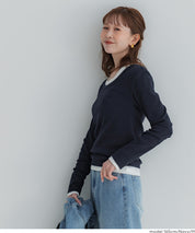 U領棉質長袖上衣