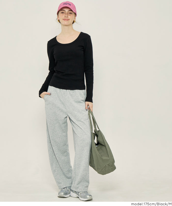 U領棉質長袖上衣