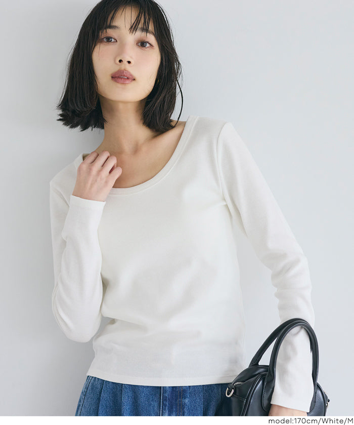 U領棉質長袖上衣