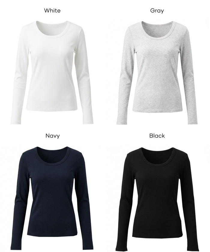 U領棉質長袖上衣