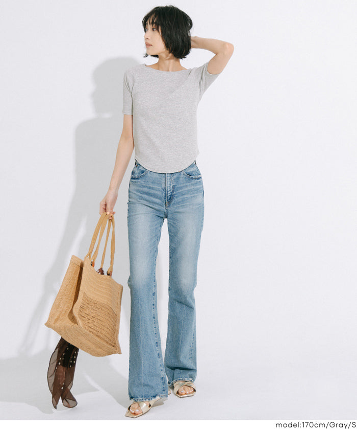 基礎款插肩袖五分袖上衣