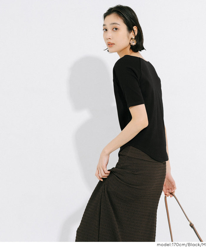 基礎款插肩袖五分袖上衣