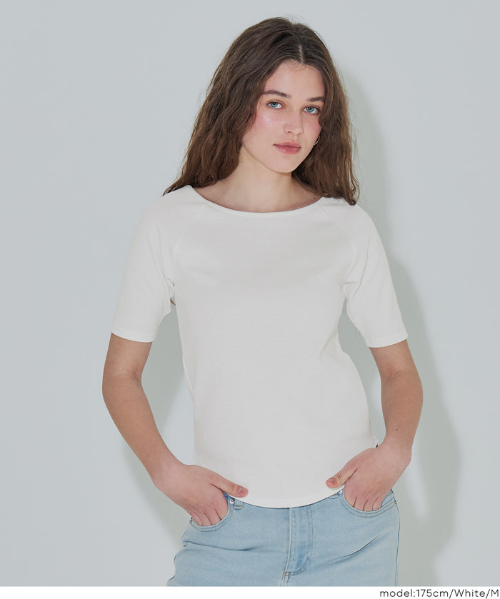 基礎款插肩袖五分袖上衣
