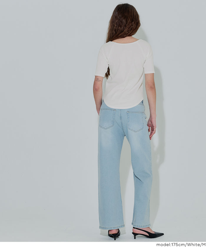 基礎款插肩袖五分袖上衣