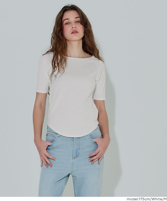 基礎款插肩袖五分袖上衣