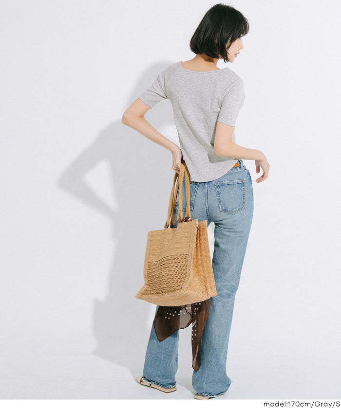 基礎款插肩袖五分袖上衣