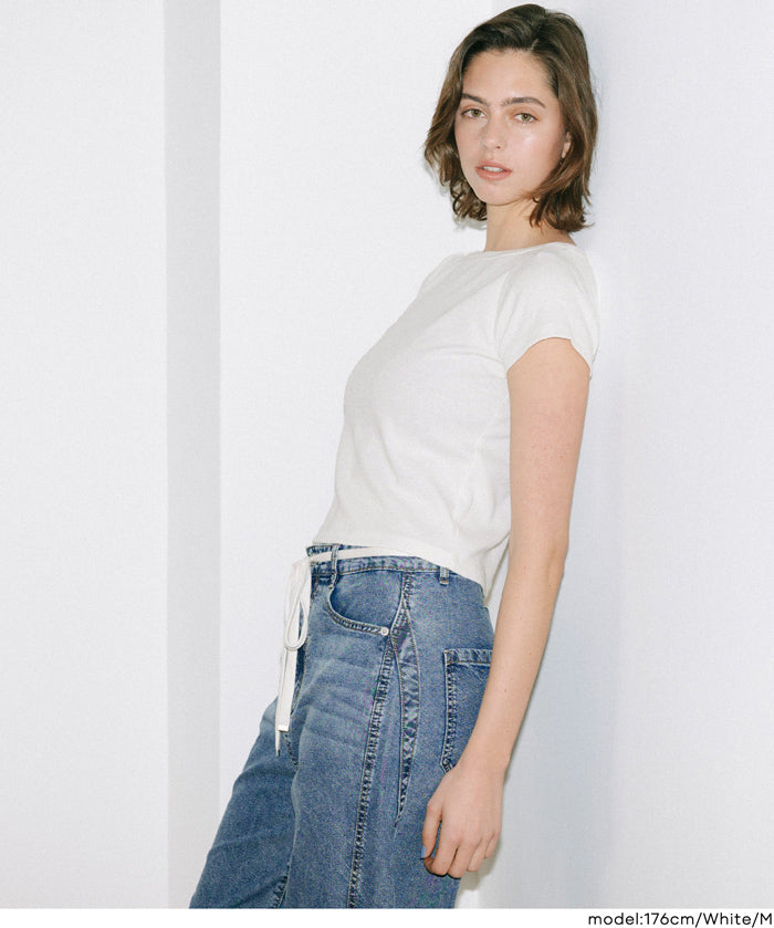 基礎款船領短袖上衣