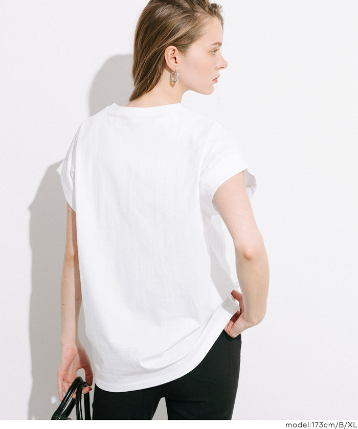 French sleeve printed T-shirt for women (not available for mail order) - Coca Coca