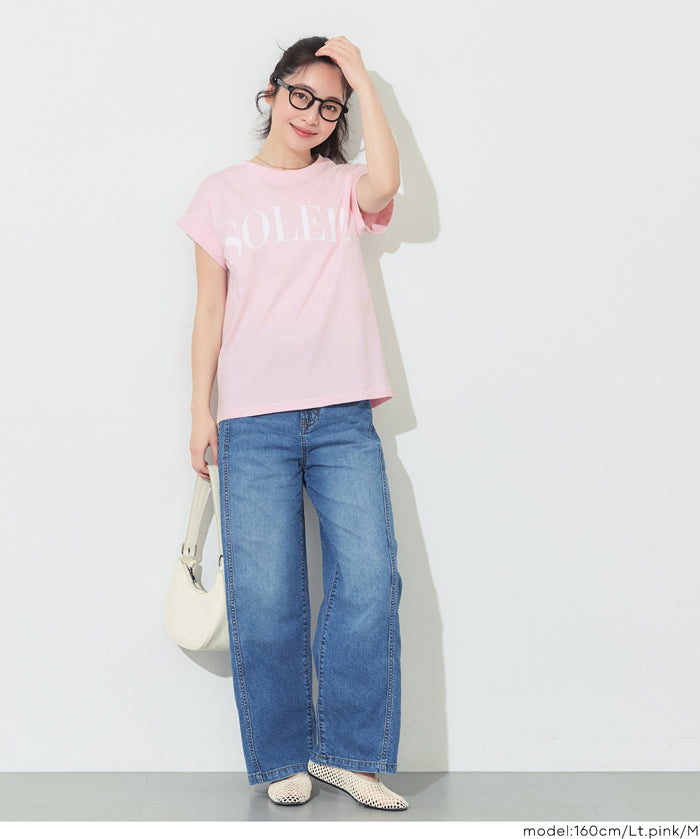 French sleeve printed T-shirt for women (not available for mail order) - Coca Coca
