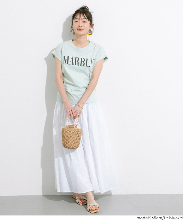 French sleeve printed T-shirt for women (not available for mail order) - Coca Coca