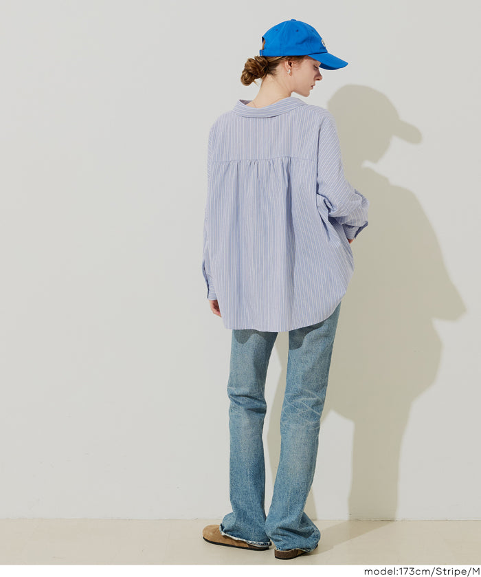 挺感棉質蝙蝠袖休閒襯衫 胸前口袋