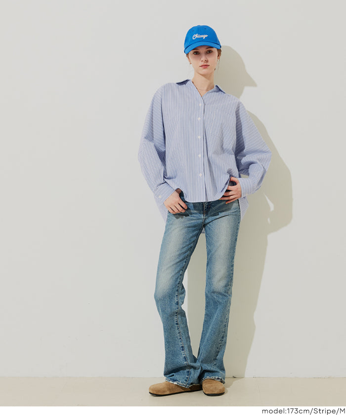 挺感棉質蝙蝠袖休閒襯衫 胸前口袋