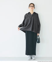 挺感棉質蝙蝠袖休閒襯衫 胸前口袋