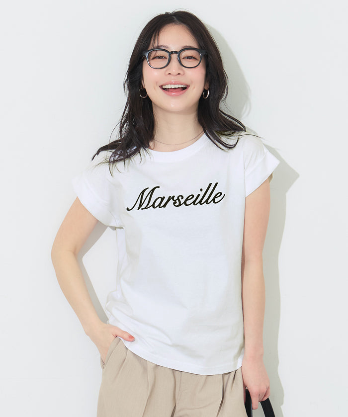 Women's French Sleeve Embroidered T-Shirt (Mail Order Available) - Coca Coca